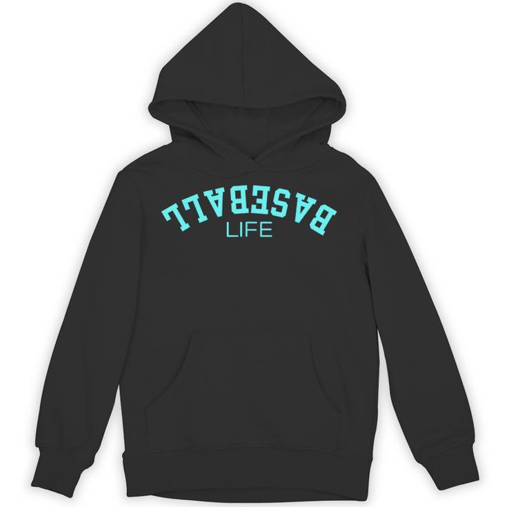 Upside Down Baseball Life Game Day Boys Girls Youth Unisex Hoodie