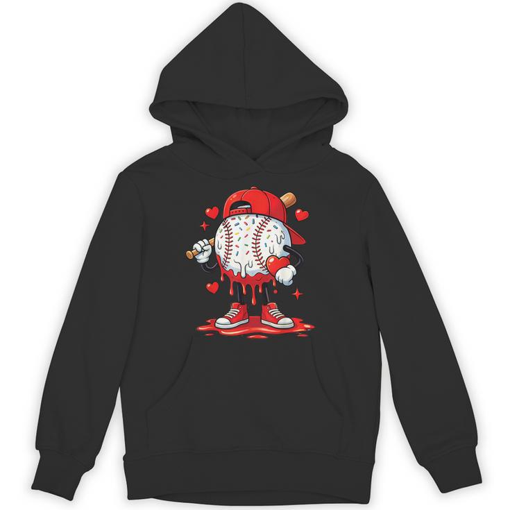 Valentine Baseball Drip Ice Cream Youth Boys Couples Unisex Hoodie