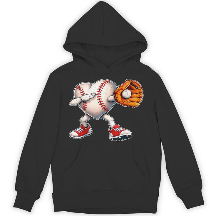 Valentine Baseball Heart Sport Love Valentines Day Boys Kids Unisex Hoodie