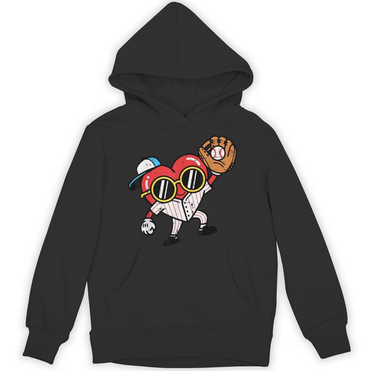 Valentines Day Baseball Heart Gloves Cute Boys Kid Youth Men Unisex Hoodie