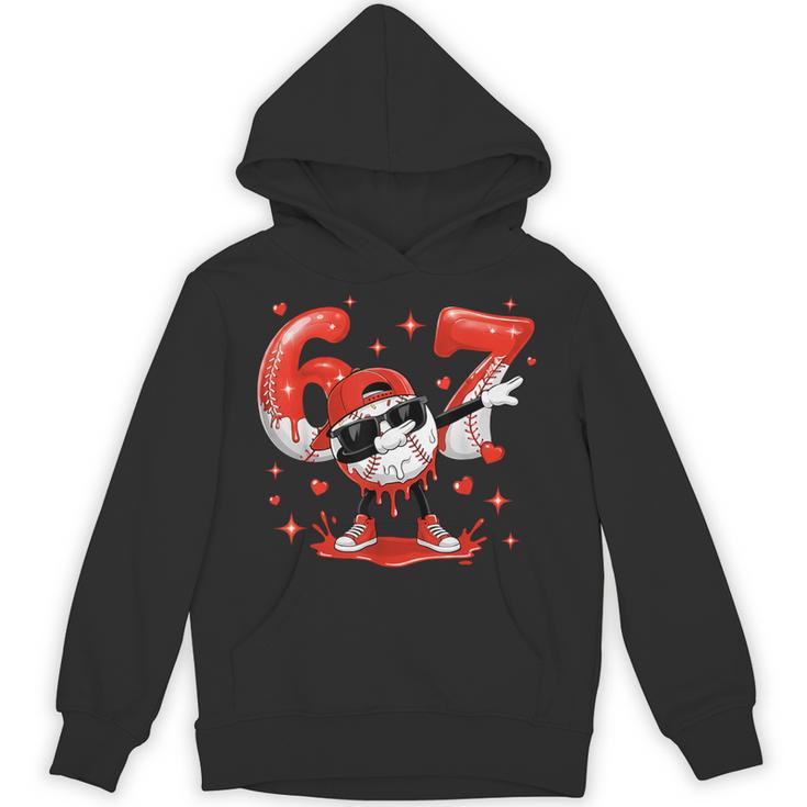Valentines Day Six Seven Baseball 6 7 Meme Dab Heart Boys Unisex Hoodie