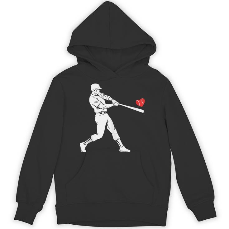Valentines US Baseball Player Silhouette Heart Unisex Hoodie