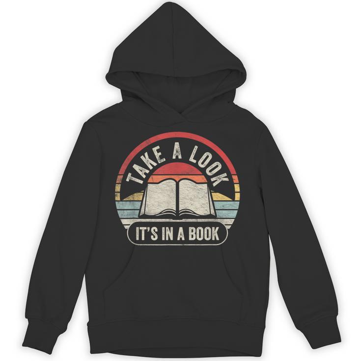 Vintage Retro Take A Look It's In A Book Bookworm Reading Unisex Hoodie