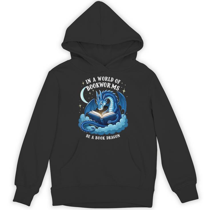 Vintage In A World Of Bookworms Be A Book Dragon Unisex Hoodie