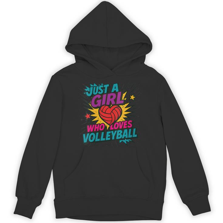 Volleyball Comic Book Art Just a Girl Who Loves Volleyball Unisex Hoodie