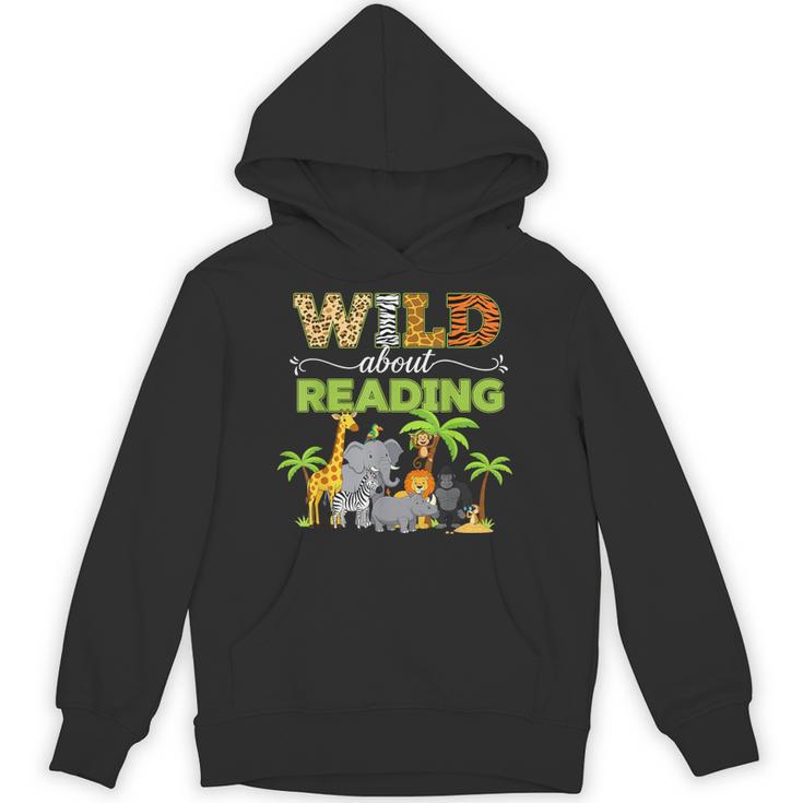 Wild About Reading Books Reader Librarian Wild Animals Lover Unisex Hoodie