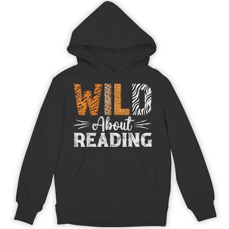 Wild About Reading Books Reader Lover Animals Leopard Zebra Unisex Hoodie Wild About Reading Books Reader Lover Animals Leopard Zebra Unisex Hoodie