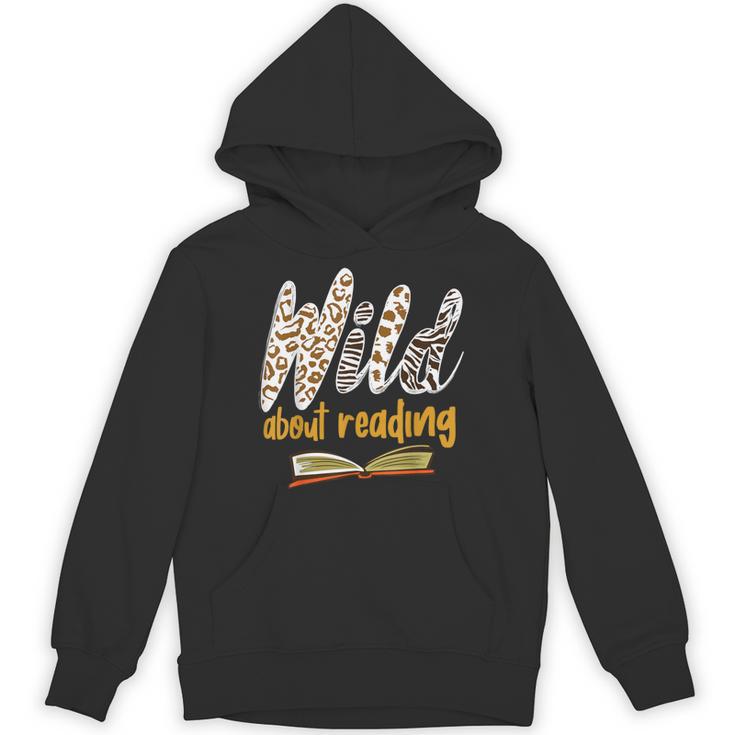 WILD ABOUT READING I Love Books Bookworm Library Day Unisex Hoodie