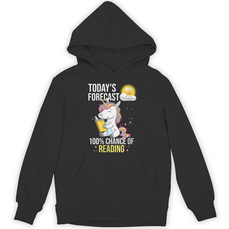 Women's 100 Chance Of Reading  Book Lover Unicorn Unisex Hoodie