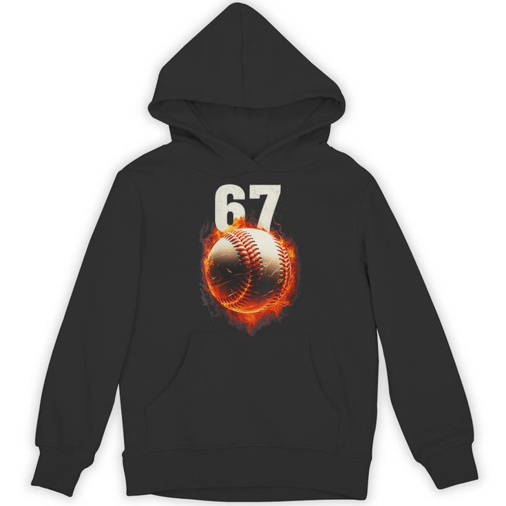 Women's 67 Baseball Boys Birthday Teens Six Seven Brainrot Unisex Hoodie
