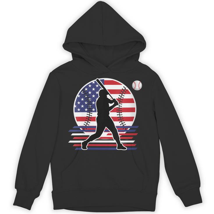 Women's Batter Patriotic American Flag Baseball Silks Unisex Hoodie