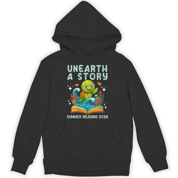 Women's Book Sea Turtle Summer Reading 2026 Unearth a Story Unisex Hoodie Women's Book Sea Turtle Summer Reading 2026 Unearth a Story Unisex Hoodie