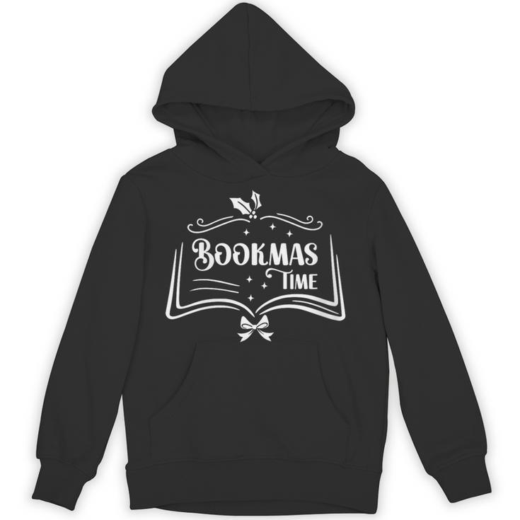 Women's Bookmas Time Reading Book Lover Holiday Print Apparel Unisex Hoodie