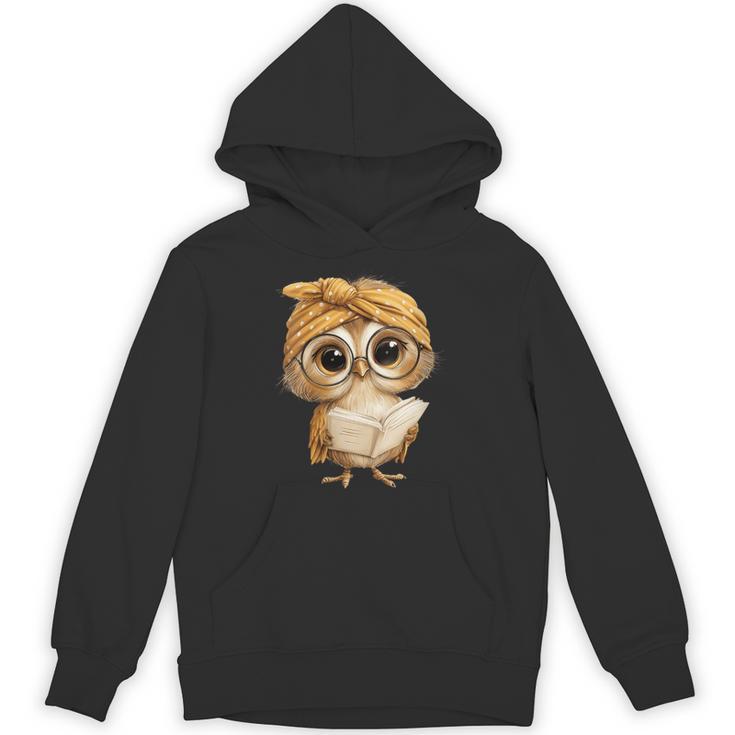 Women's Cute Wise Owl Reading Book With Headscarf Unisex Hoodie Women's Cute Wise Owl Reading Book With Headscarf Unisex Hoodie