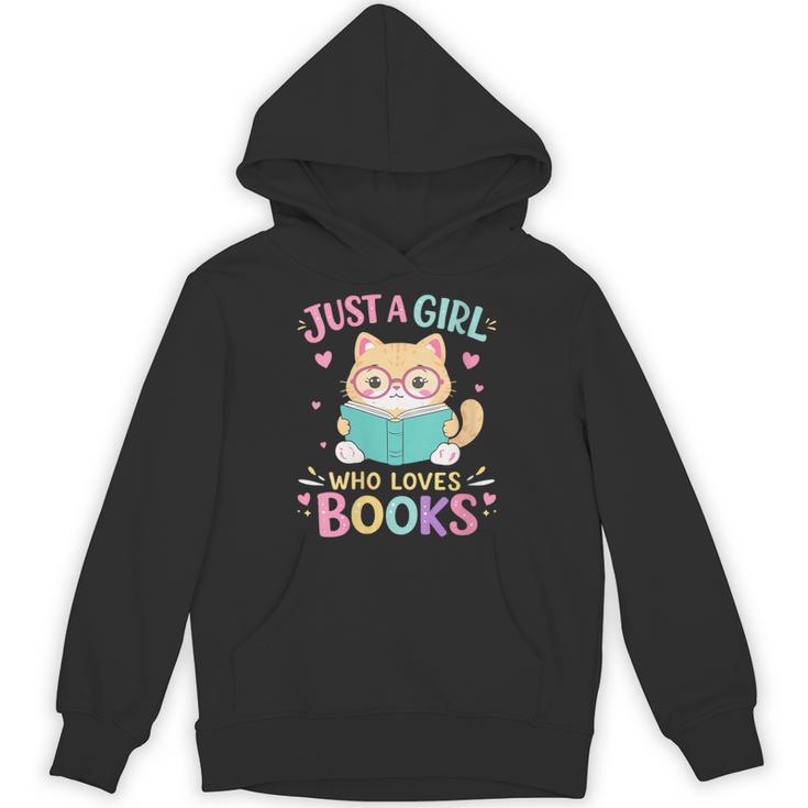Women's Just A Girl Who Loves Books Reading Read Book Bookworm Unisex Hoodie