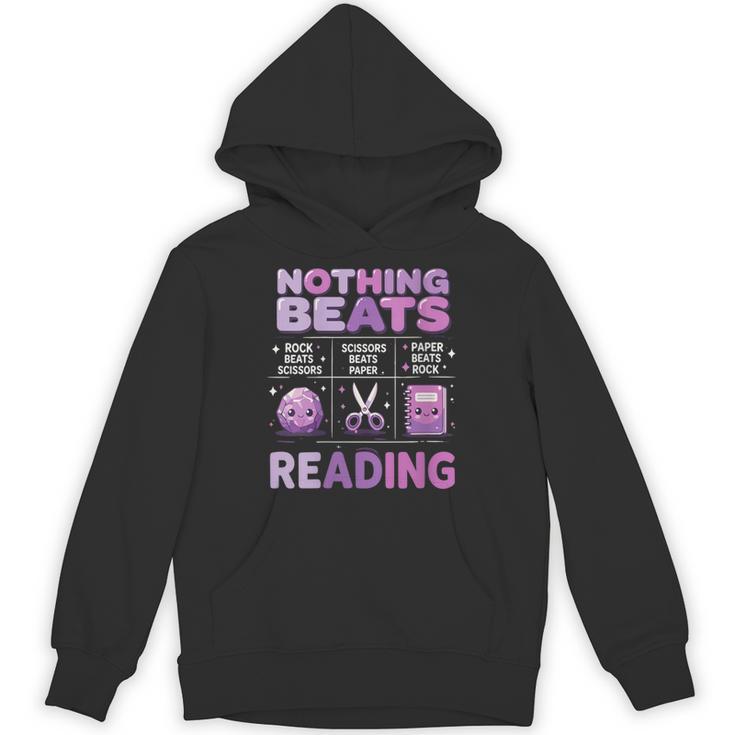 Women's Nothing Beats Reading Rock Paper Scissors Book Lover Unisex Hoodie