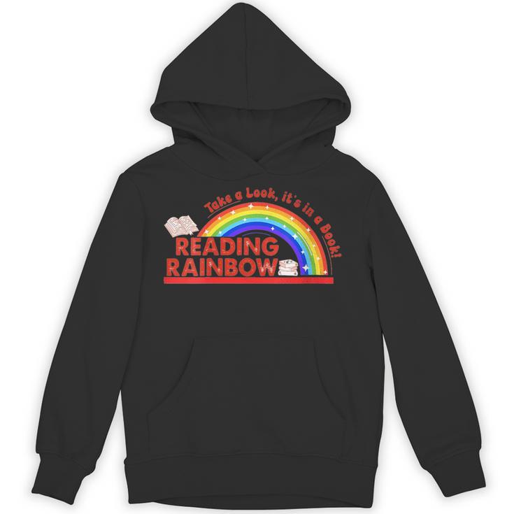 Women's Retro Rainbow Take A Look It's In A Book Reading Bookworm Unisex Hoodie