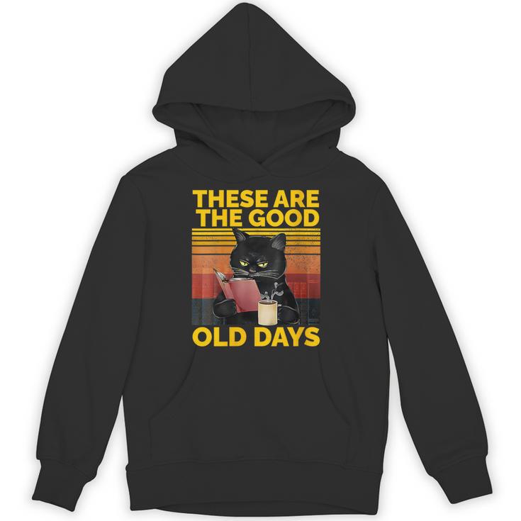 Women's These Are The Good Old Days Cat Reading A Book Unisex Hoodie