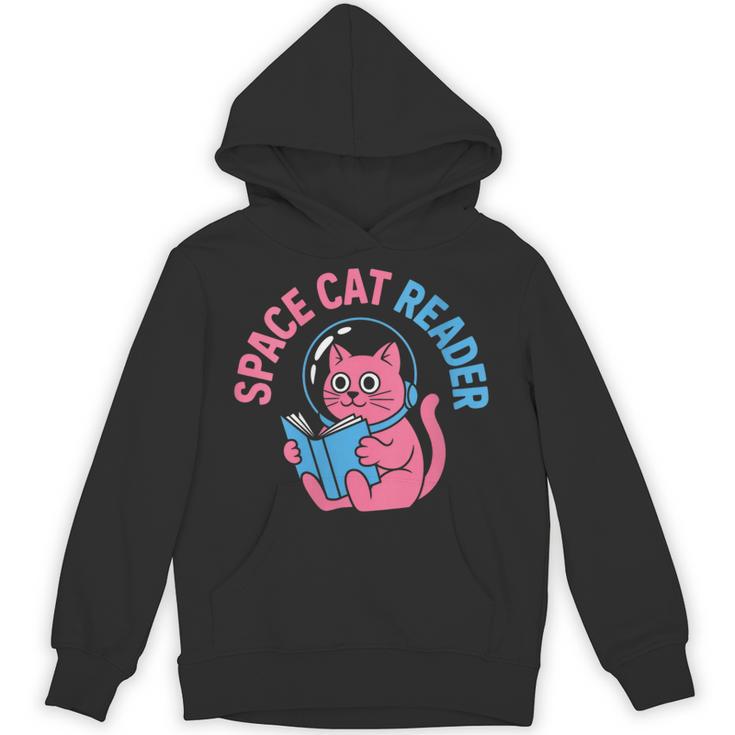 Women's Space CAT Reader Pink Helmet Blue Book Nerd Galaxy Kitty Unisex Hoodie
