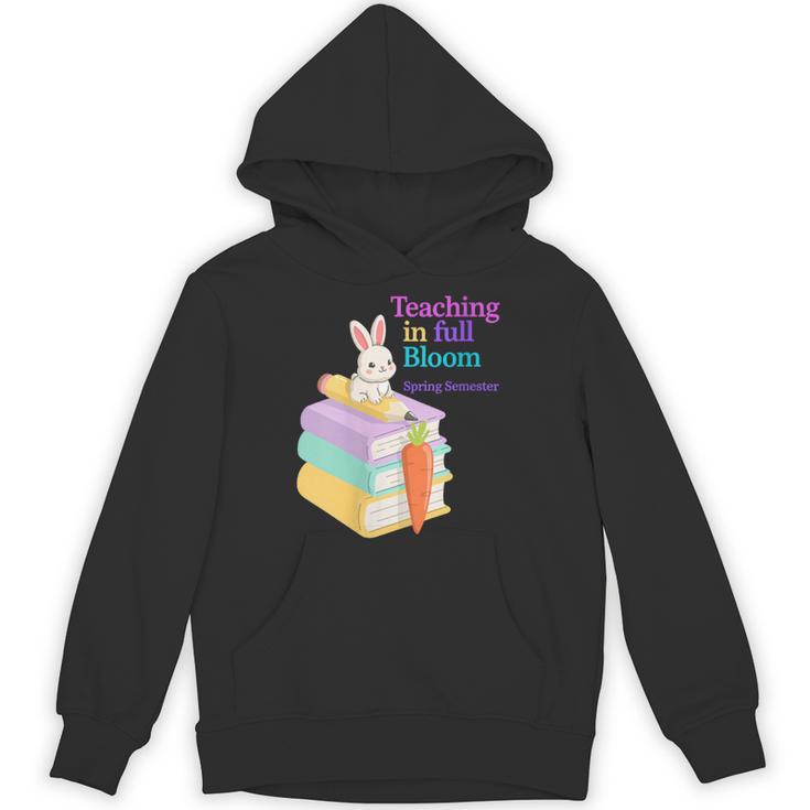 Women's Teaching Spring Semester Bunny Books Pencil Classroom Unisex Hoodie