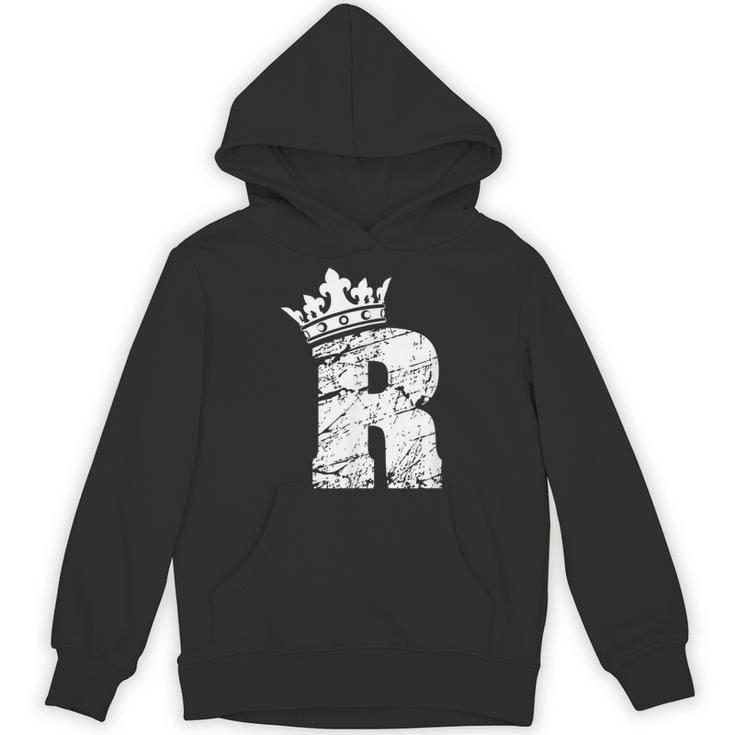 アルファベットtシャツ イニシャル文字 R & キング クイーン クラウン パーカー