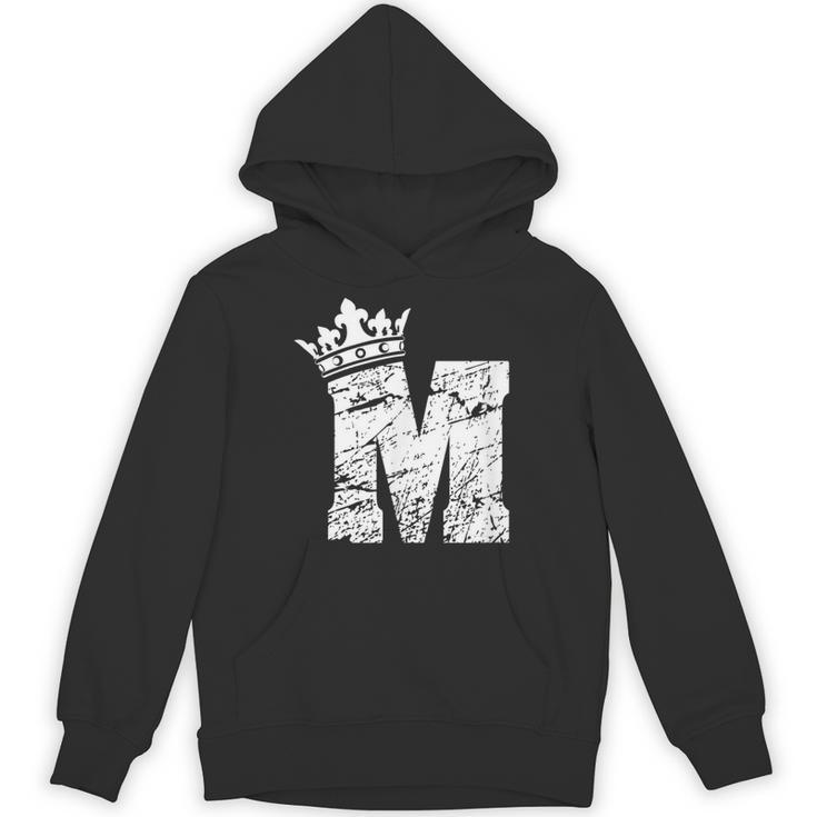 アルファベットtシャツ イニシャル文字mとキングクイーンクラウンtシャツ パーカー
