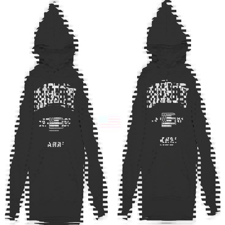 カンザスシティカンザスks ヴィンテージ アメリカ国旗 スポーツデザイン パーカー