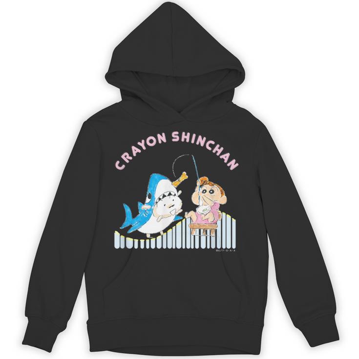 クレヨンしんちゃん ひまわりとシロ 釣りごっこ パーカー