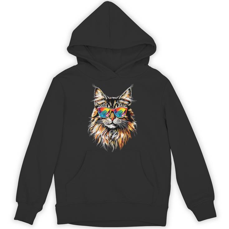 サングラスをかけたメインクーン猫 かわいいメインクーン猫 パーカー