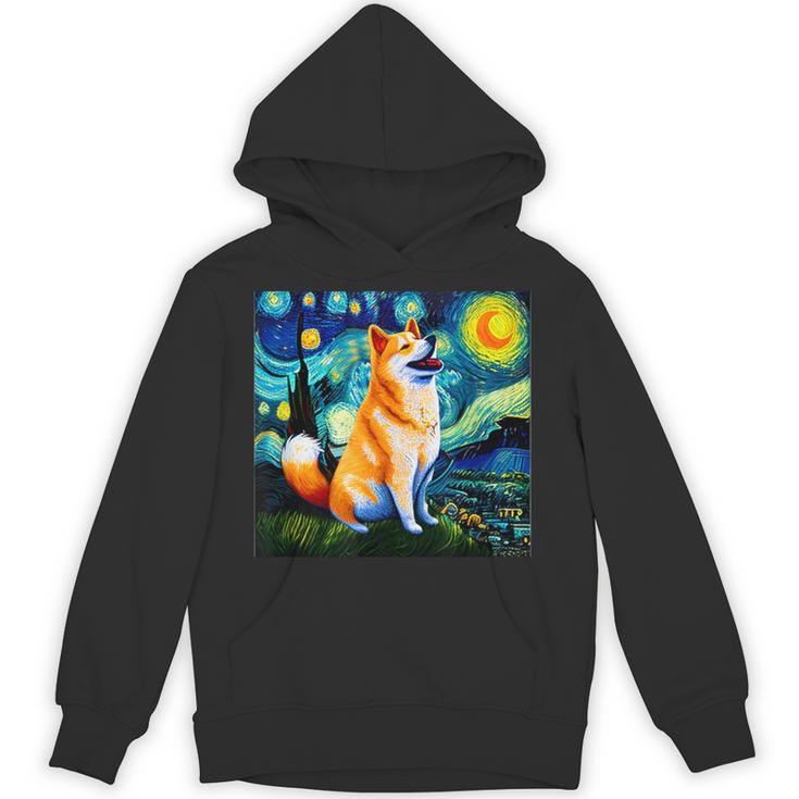 シバイヌ 面白いtシャツ 柴犬 犬 ゴッホ 星月夜 かわいい メンズ 子供 おもしろ 服 グッズ ネタ パーカー