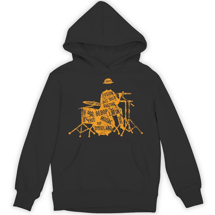 ジャズジャンル付きジャズドラマーtシャツ パーカー