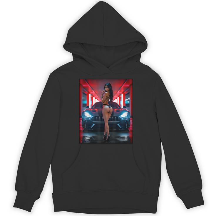 セクシーガールグラフィックtシャツ セクシービキニモデル&エキゾチックカー パーカー
