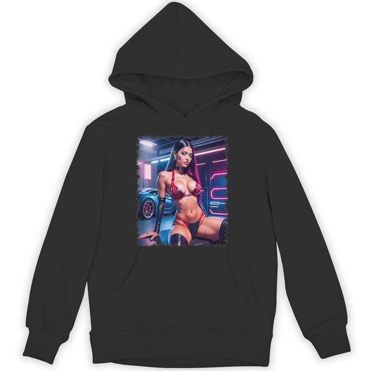 セクシーガールグラフィックtシャツ セクシーラティーナビキニモデル&スポーツカー パーカー