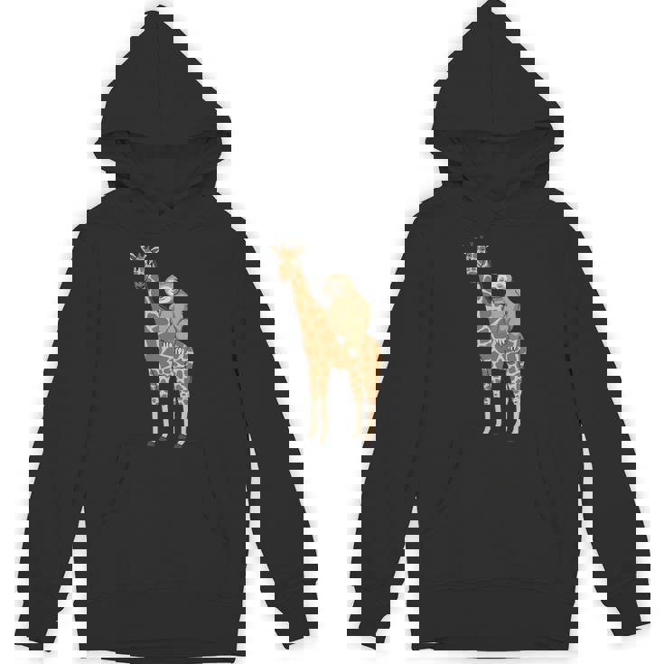 ナマケモノ キリン 面白い 怠惰なナマケモノ 動物 乗る キリン 長袖tシャツ パーカー