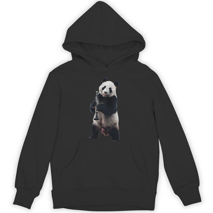 パンダ 演奏 クラリネット リアル 長袖tシャツ パーカー