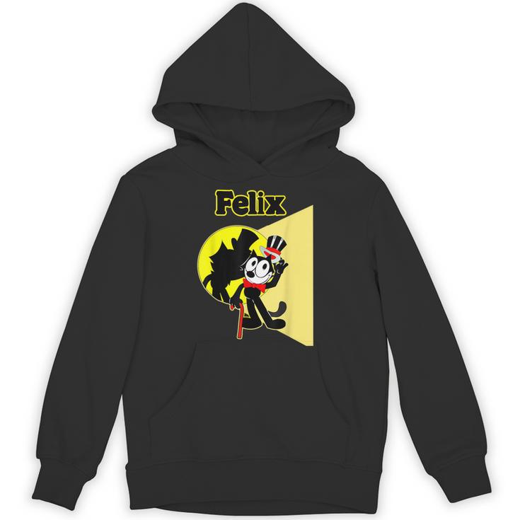 フェリックスブラックキャット漫画シルクハット＆ブロードウェイステージ＆スポットライト パーカー