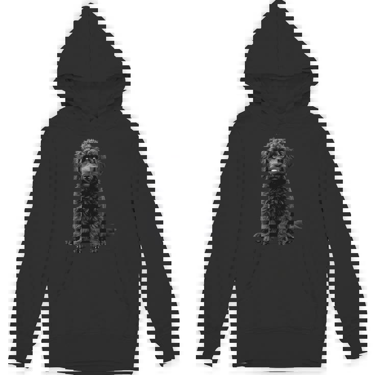 ブラックラブラドゥードル犬のアートデザイン。 長袖tシャツ パーカー