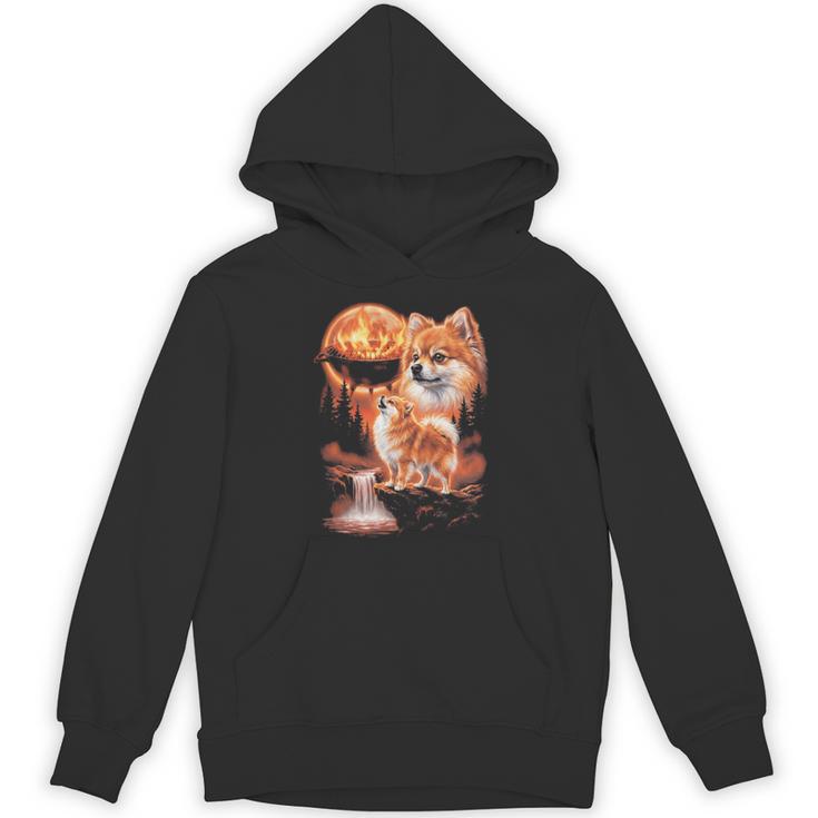 ポメラニアン ハウリング Bbq グリルマスター お父さん ユーモア 面白い 長袖tシャツ パーカー