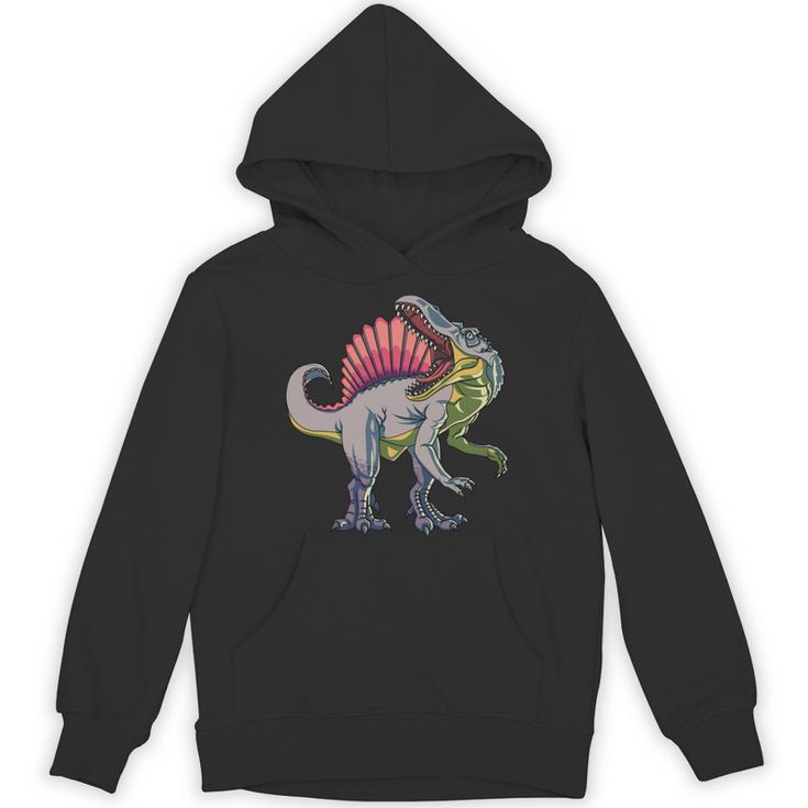 リアルなスピノサウルス 恐竜 先史時代の野生動物 長袖tシャツ パーカー