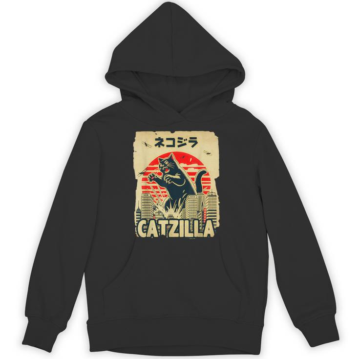 レトロキャットジラtシャツ 陽気な子猫と猫のビンテージポスター パーカー