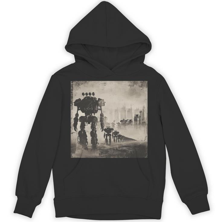 ロボットの行進、Sf、ロボット 長袖tシャツ パーカー