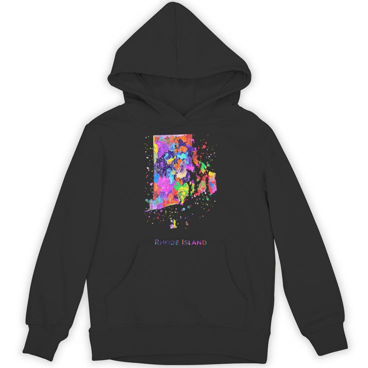ロードアイランド州の地図 長袖tシャツ パーカー