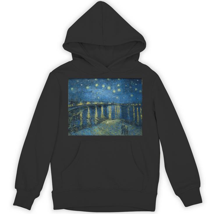 ヴィンセント・ファン・ゴッホによるローヌの星月夜 長袖tシャツ パーカー
