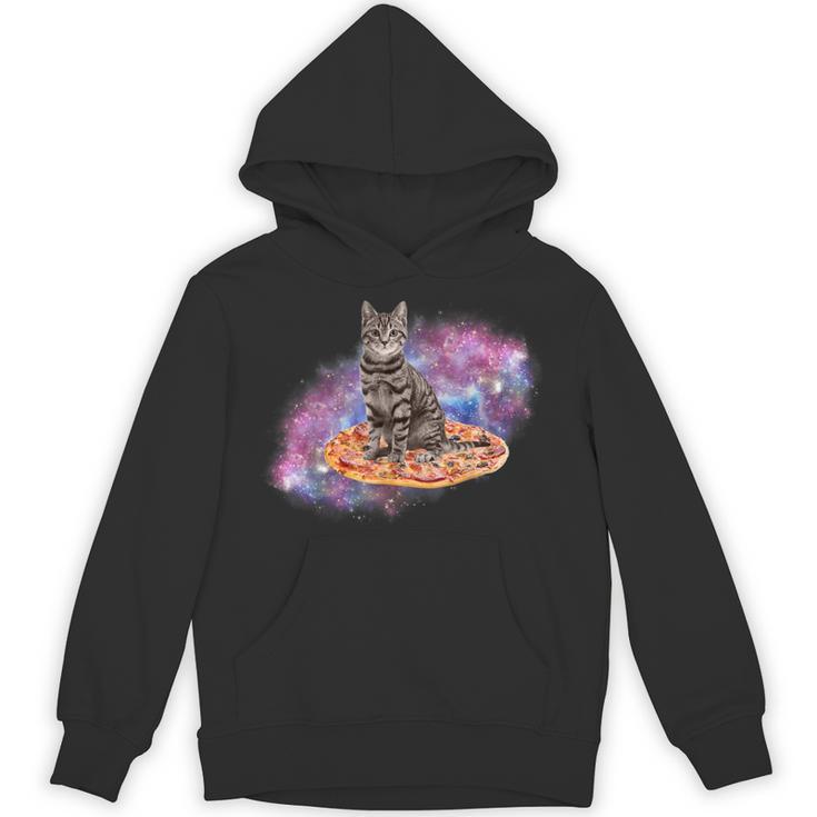 宇宙の猫とピザ パーカー