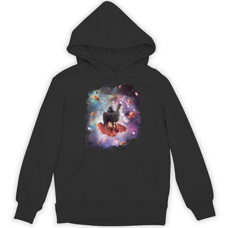 宇宙猫乗馬ユニコーン ラマ ベーコン&タコス パーカー