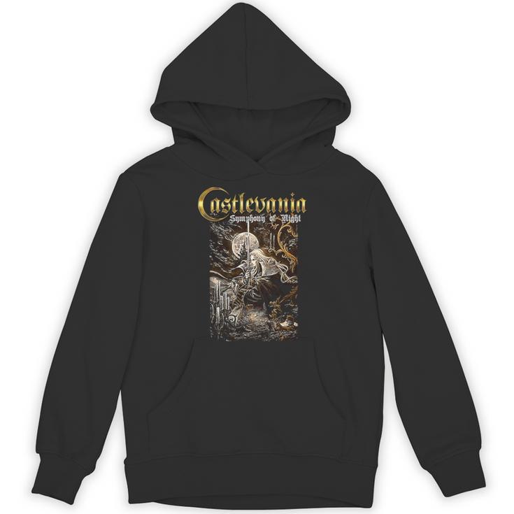 悪魔城ドラキュラ シンフォニーボックス アート ゴシック 月 夜 レトロ ゲーマー 長袖tシャツ パーカー