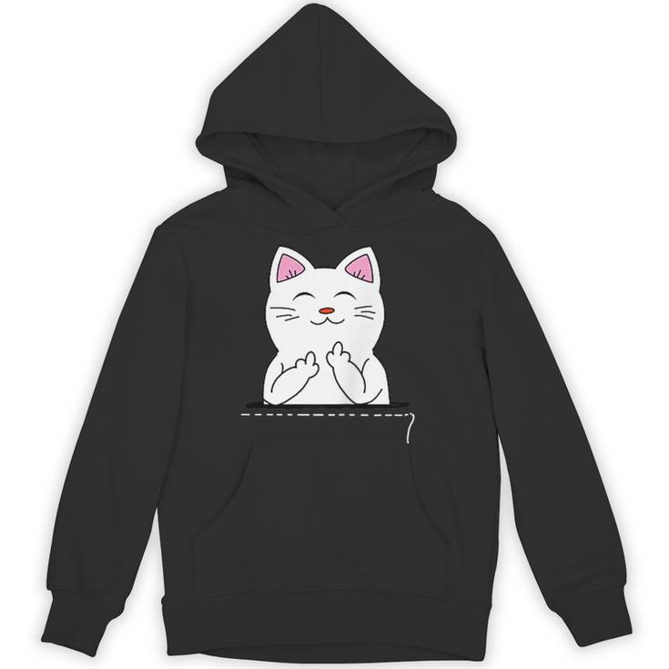 猫 中指 おもしろバッグ パーカー