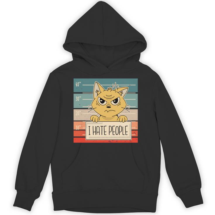 猫の刑務所 刑務所の囚人 悪いキティのマグショット 私は人間が嫌いです 長袖tシャツ パーカー