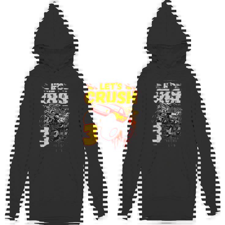 男の子、3歳、英語で、モンスタートラック、誕生日 パーカー