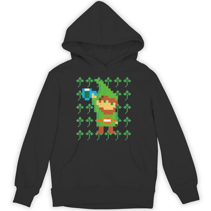 聖パトリックデー 乾杯 ピクセルアート シャムロック ドット絵 レトロゲーム パーカー